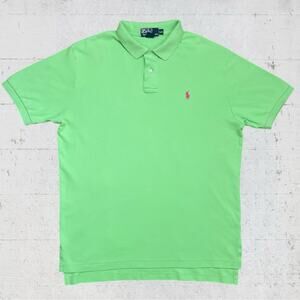 Polo Ralph Lauren Iconic Polo Shirt Smooth Knit Lime Green Large Preppy Y2K